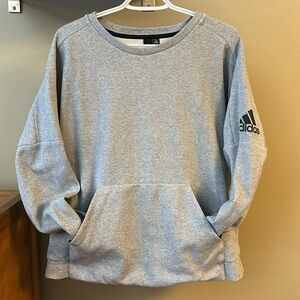 Adidas Grey Pull Over Crew Neck Style Hoodie